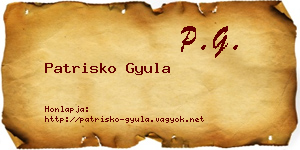 Patrisko Gyula névjegykártya